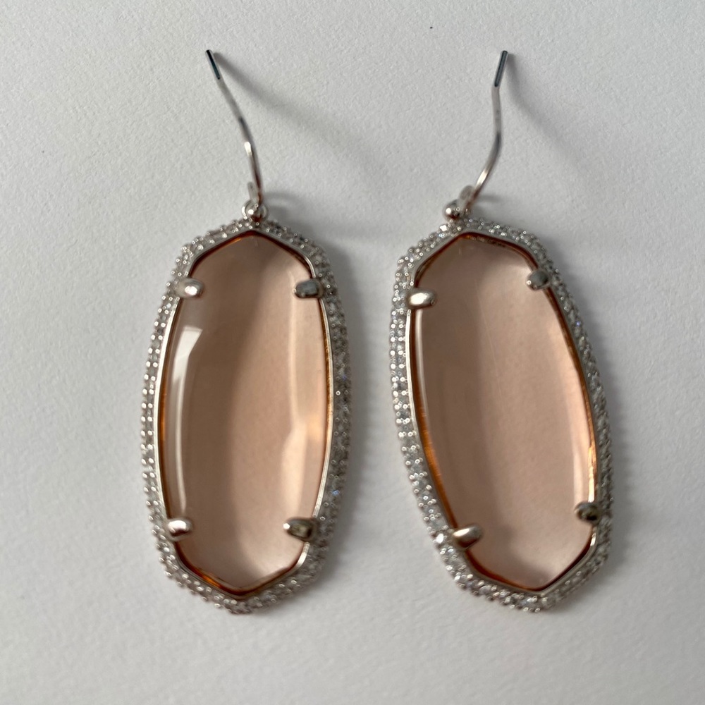 Kendra Scott Elle Lux Silver and Clear Peach